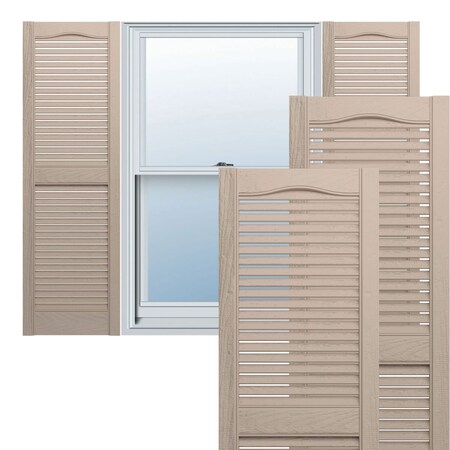 Lifetime Vinyl, TailorMade Cathedral Top Center Mullion, Open Louver, Shutter-Loks, LL1C14X05100WI
